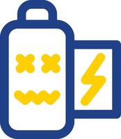 Battery dead Line Two Color Icon vector