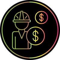 Salary Line Gradient Due Color Icon vector