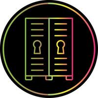 Lockers Line Red Circle Icon vector