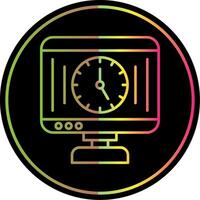 Time Management Line Gradient Due Color Icon vector