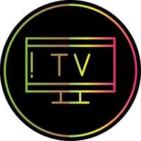 Tv Line Gradient Due Color Icon vector