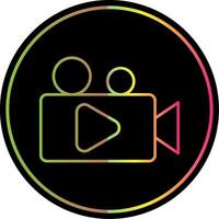 Video Camera Line Red Circle Icon vector