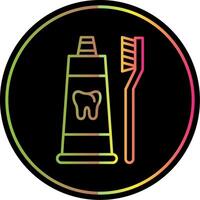 Toothpaste Line Gradient Due Color Icon vector