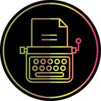 Typewriter Line Gradient Due Color Icon vector