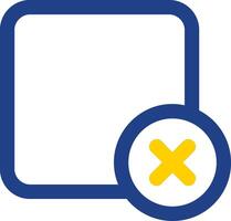 Delete square Line Two Color Icon vector
