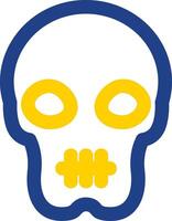 Skull Line Two Color Icon vector