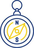 Compass Line Two Color  Icon vector