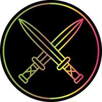 Two Swords Line Gradient Due Color Icon vector