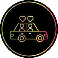 Wedding Car Line Gradient Due Color Icon vector