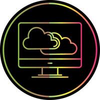 Cloud Line Gradient Due Color Icon vector