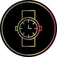 reloj línea degradado debido color icono vector