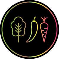 Vegetables Line Gradient Due Color Icon vector