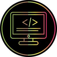 Programming Line Gradient Due Color Icon vector