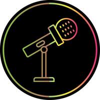 Stand Mic Line Gradient Due Color Icon vector