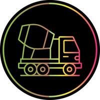 Concrete Mixer Truck Line Gradient Due Color Icon vector