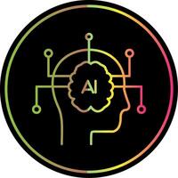 Artificial Intelligence Line Gradient Due Color Icon vector