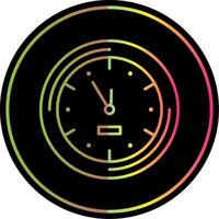 Wall Clock Line Gradient Due Color Icon vector