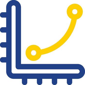 Curves levels graph Line Two Color Icon vector