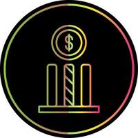 Dollar Line Gradient Due Color Icon vector