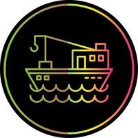 Fishing Boat Line Gradient Due Color Icon vector