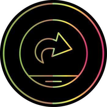 siguiente línea degradado debido color icono vector