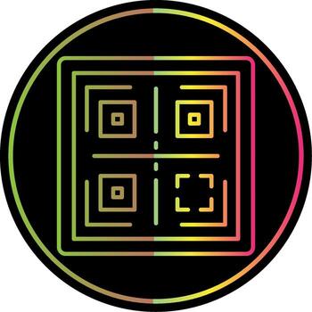 qr línea degradado debido color icono vector