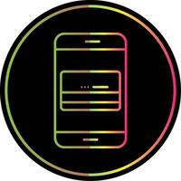 Mobile Banking Line Gradient Due Color Icon vector