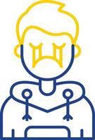 Cry Line Two Color  Icon vector