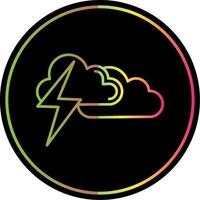 Thunder Line Gradient Due Color Icon vector