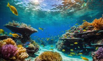 ai generado animales de el submarino mar mundo. ecosistema. vistoso tropical pez. foto