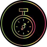 Pocket Watch Line Gradient Due Color Icon vector