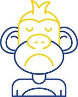 Sad Line Two Color Icon vector