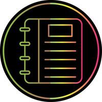 Note Book Line Gradient Due Color Icon vector