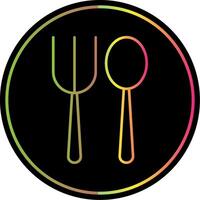 Fork Spoon Line Gradient Due Color Icon vector