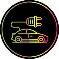 Electric Car Line Gradient Due Color Icon vector