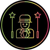 Magician Line Red Circle Icon vector