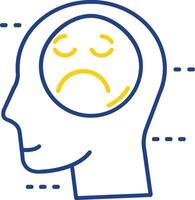 Sadness Line Two Color Icon vector
