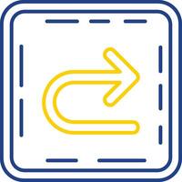 U turn Line Two Color  Icon vector