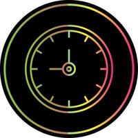 reloj línea degradado debido color icono vector