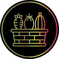 Vegetable Basket Line Gradient Due Color Icon vector