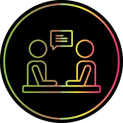 Interview Line Gradient Due Color Icon