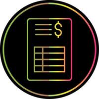 Bill Line Gradient Due Color Icon vector