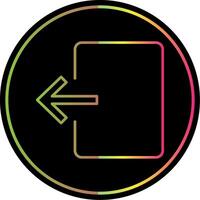 Exit Door Line Gradient Due Color Icon vector