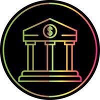 Bank Line Gradient Due Color Icon vector