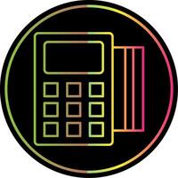 Pos Terminal Line Gradient Due Color Icon vector