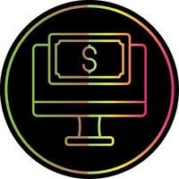 Online Payment Line Gradient Due Color Icon vector