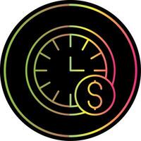 hora es dinero línea degradado debido color icono vector