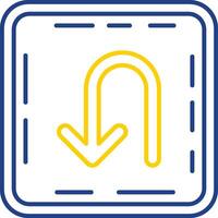 U turn Line Two Color  Icon vector