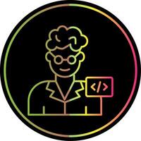 Programmer Line Gradient Due Color Icon vector