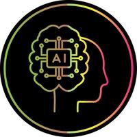 Artificial Intelligence Line Gradient Due Color Icon vector